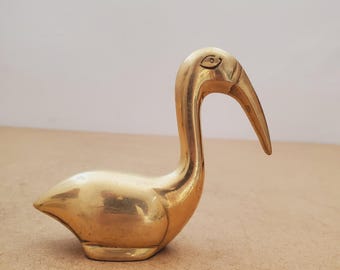 ヴィンテージ真鍮製 BIrks 鳥の置物、真鍮鋳造置物、真鍮製鳥の像