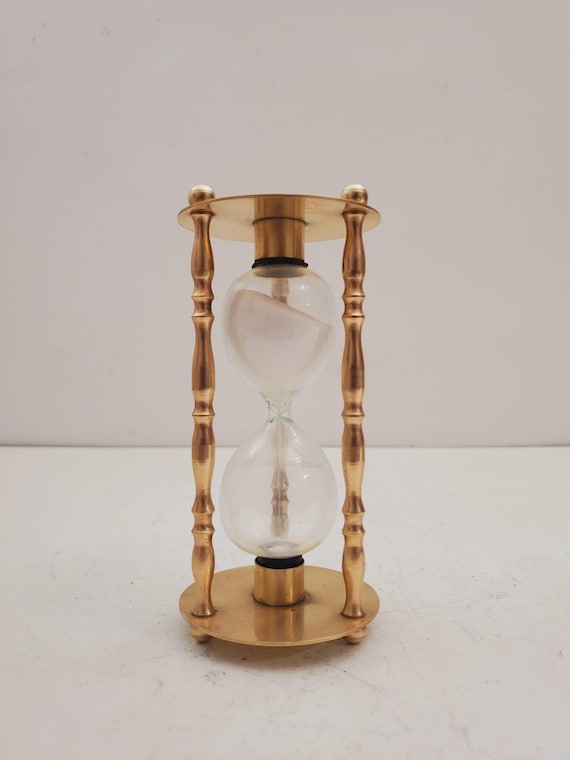 Reloj de arena vintage de latón dorado/Temporizador decorativo de