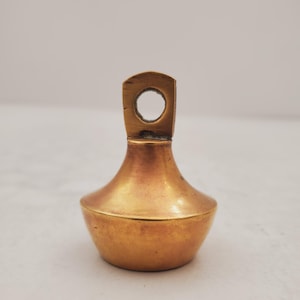 Vintage Brass Hand Bell - Handheld Solid Brass Bell with Charming Tone - Home Shrine Altar Tools - Meditation - Decor