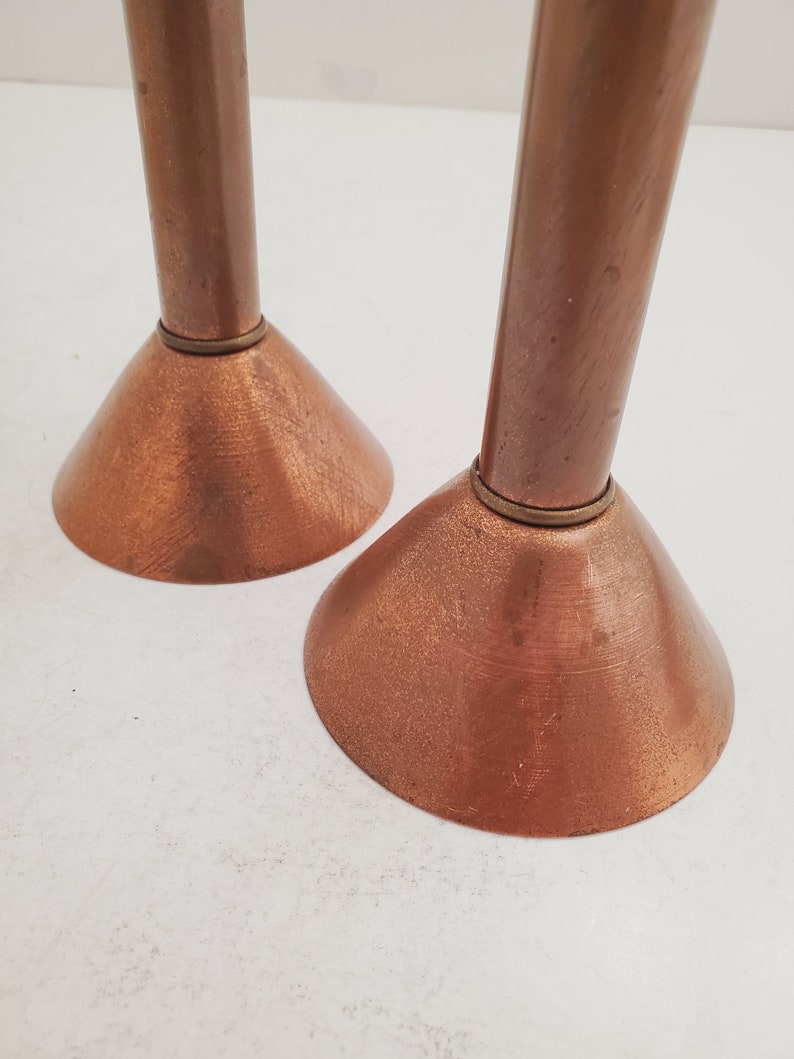 Vintage Brass Candlesticks , Solid Brass Candle Holders, Sold together , Brass Wedding Decor, Antique Brass set of tow zdjęcie 6