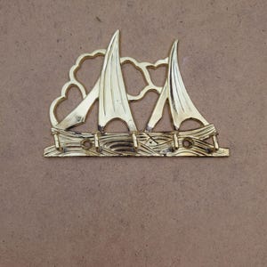 Vintage Brass Wall Key Holder Rack with five (5) Hooks | Mid Century Modern | Boho Decor Brass Key Hooks, Vintage Brass Key Hanger,