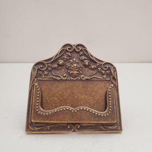 porte-cartes de visite vintage en laiton - porte-cartes de visite vintage de style Art nouveau pour bureau