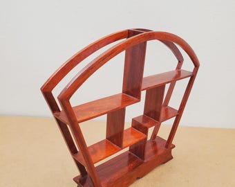 Vintage Tabletop Handmade Chinese Mingei Display Stand - Rosewood
