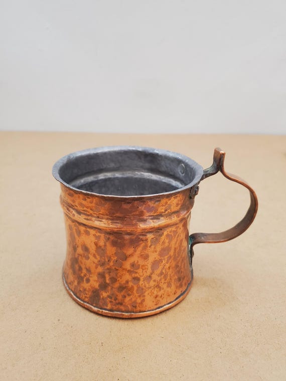 Copper Pot Ancient Italy, Copper Pot First Patina, Antique Copper