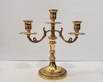 Vintage candelabra candle holders/ 3 arm candelabras/ candelabra perfect for wedding Vintage Brass Candle Holder - Table Display