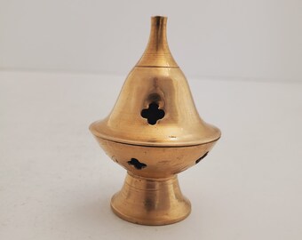 Vintage Backflow Incense Burner For Sticks & Cones - Bronze Charcoal Holder Home Decor