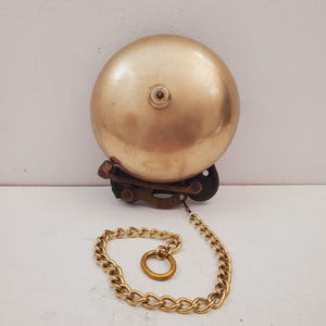 Antique Brass Small School House / Boxing Bell - Vintage early 1900&#39;s boxing bell with pull - Vintage Brass Ringside Bell - Boxing Bell