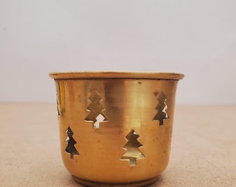 Vintage Brass Tea Light Candle Holder Vintage Brass Candlestick - Solid Brass Candle Holders , Antique Brass