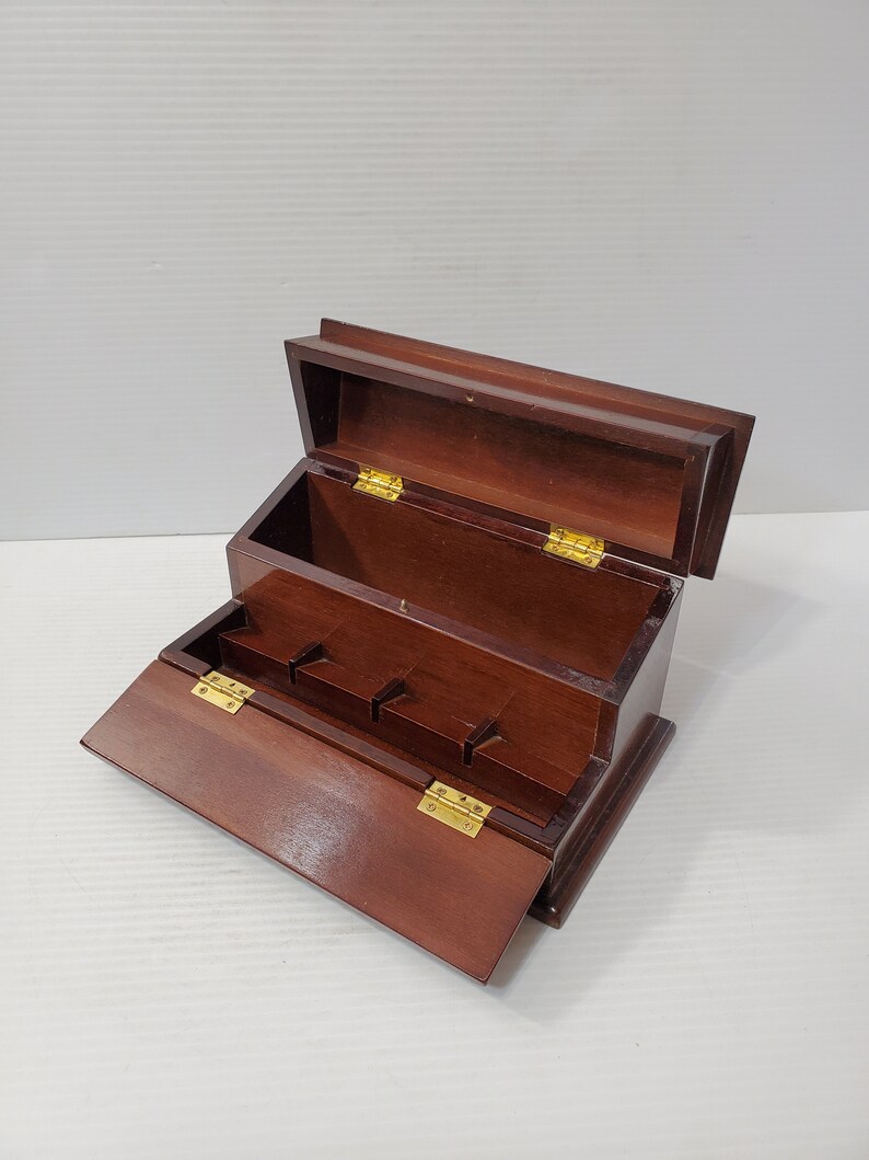 Desktop Organizer Wood Letter Box Dresser Valet Wooden Jewelry Etsy