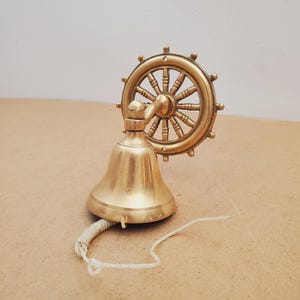 Large Vintage Brass Dinner Bell Wall Mount Decor - Brass Bell , Brass Bell Vintage garden solid brass bell/ hummingbird, vivid color