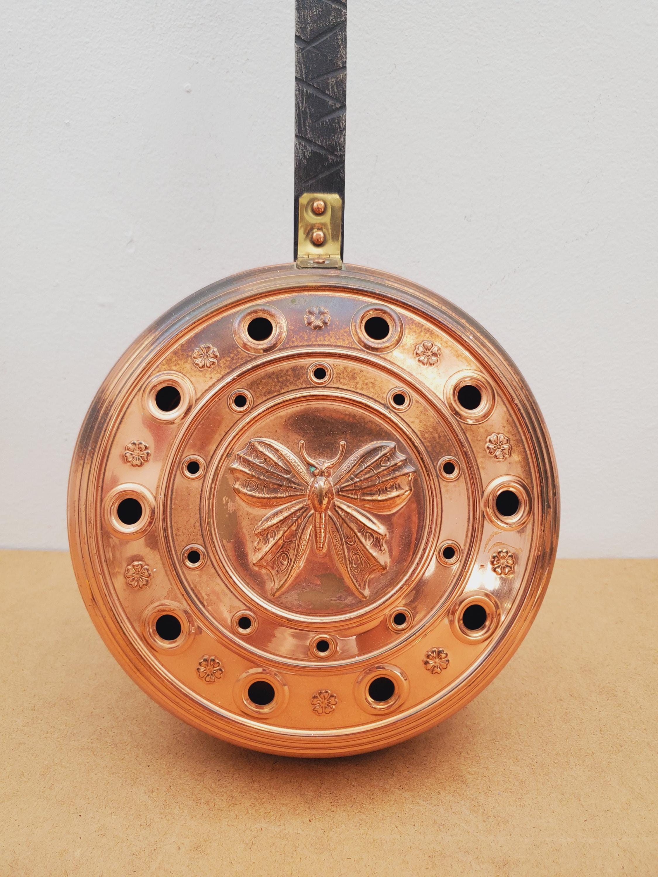 フランス アンティーク 壁掛け装飾に 軽い銅鍋5個セットコッパー 片手