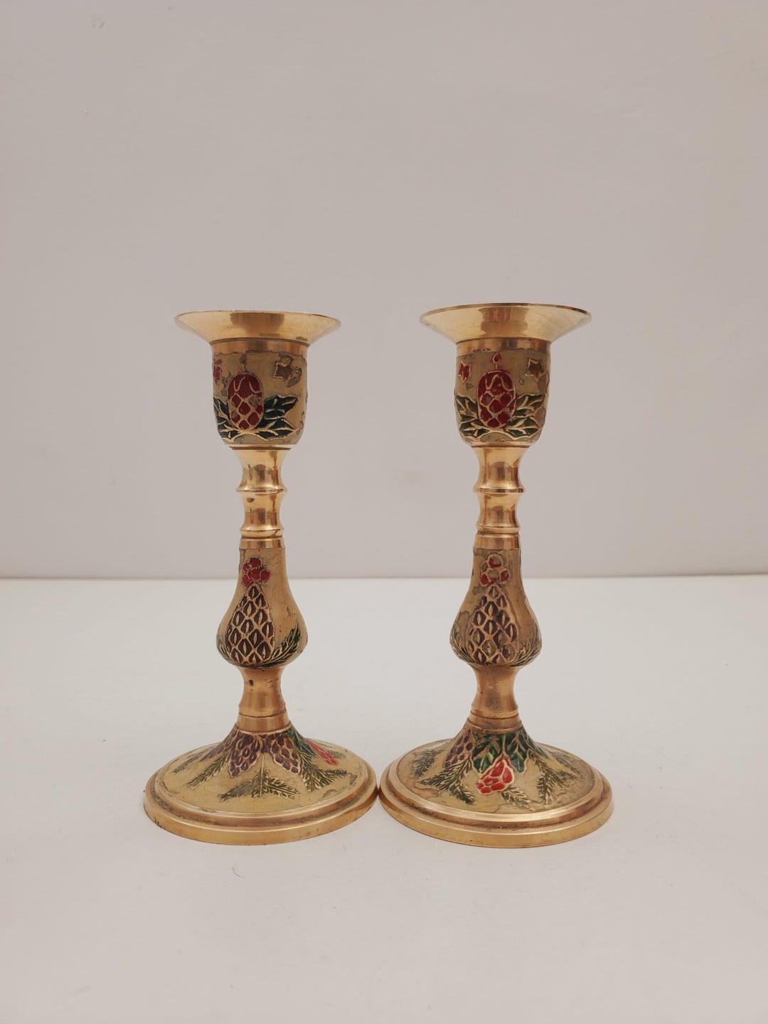 Vintage Brass Candlesticks -, Solid Brass Candle Holders, Sold Together ...