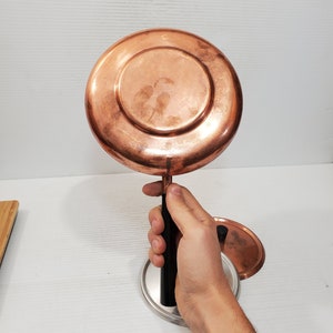 Handmade Copper Frying Pans Handmade Copper Pot. Brass Handled Copper Pot Special Gift zdjęcie 8