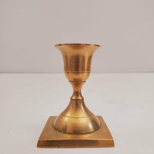 Vintage Solid Brass Candlestick Holder 2.5'' Tall