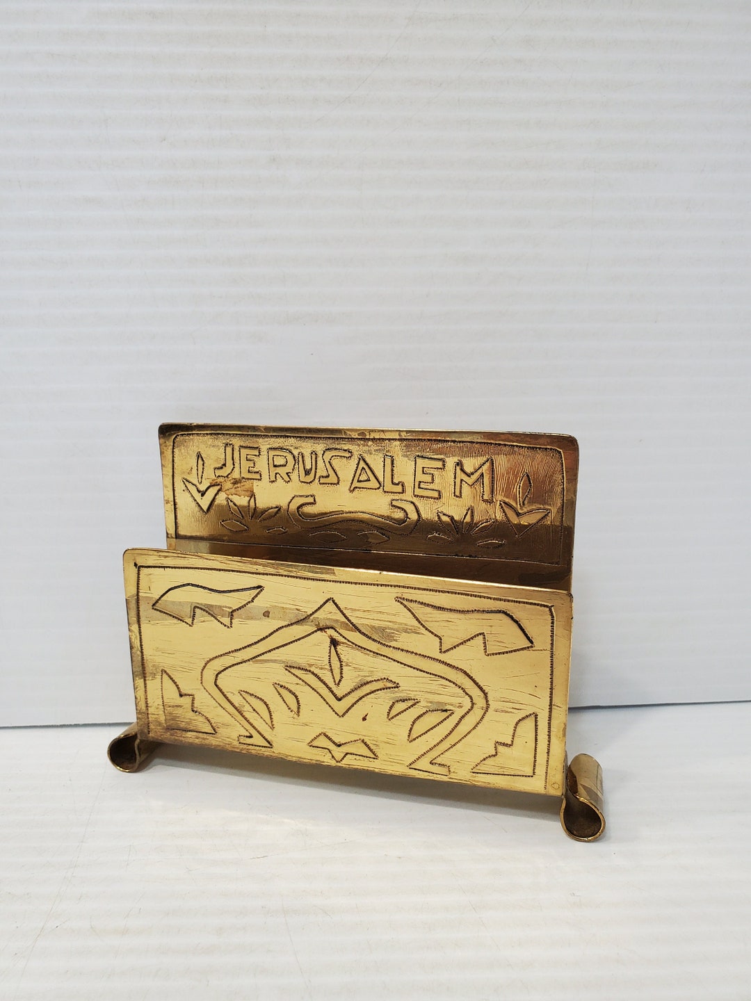 Vintage Brass Letter Rack, Vintage Brass Letter Holder, Metal Letter