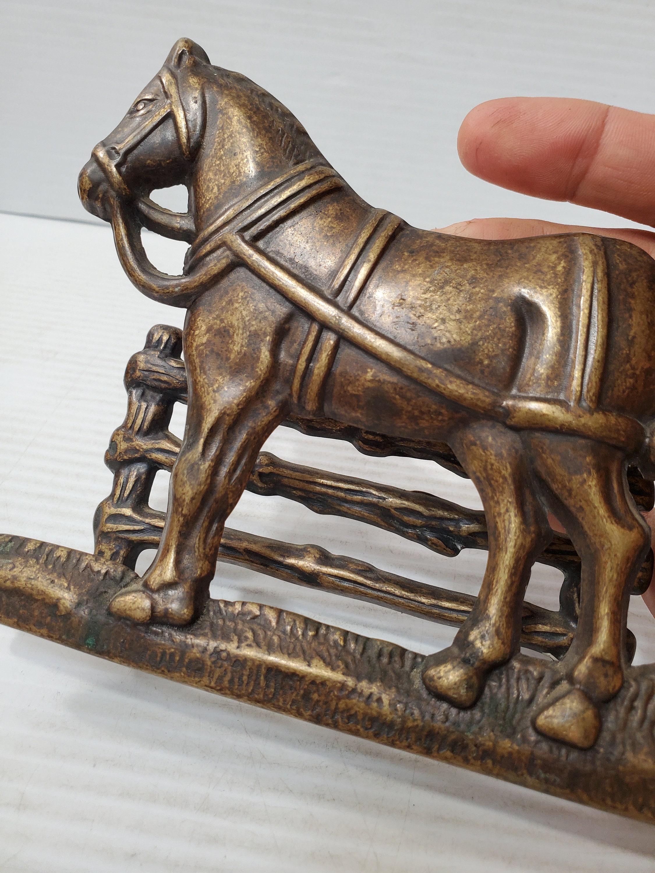 アールヌーボー真鍮レターラック、ヴィンテージ真鍮レターホルダー