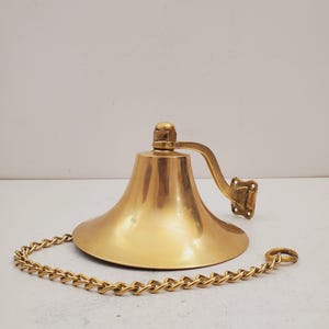 Vintage Brass Hand Bell - Handheld Solid Brass Bell with Charming Tone - Home Shrine Altar Tools - Meditation - Decor