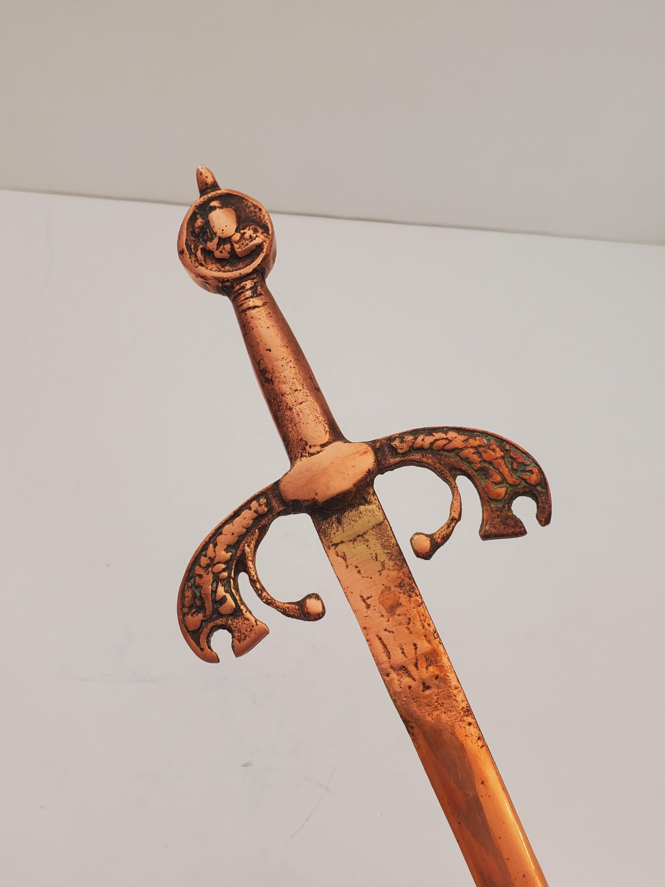 Hand Crafted Copper Sword, Short Sword, Vintage Sword