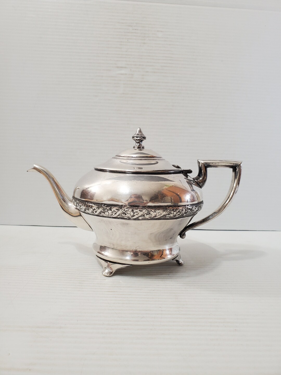 Silver Teapot / Vintage Silver Teapot / Silver Tea Pot / Tall Etsy