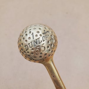 Vintage Solid Brass Shoe Horn/ Golf Ball/ Heavy Brass Shoehorn, Vintage Brass Dunlop 65 Shoehorn, Vintage Shoe Accessory