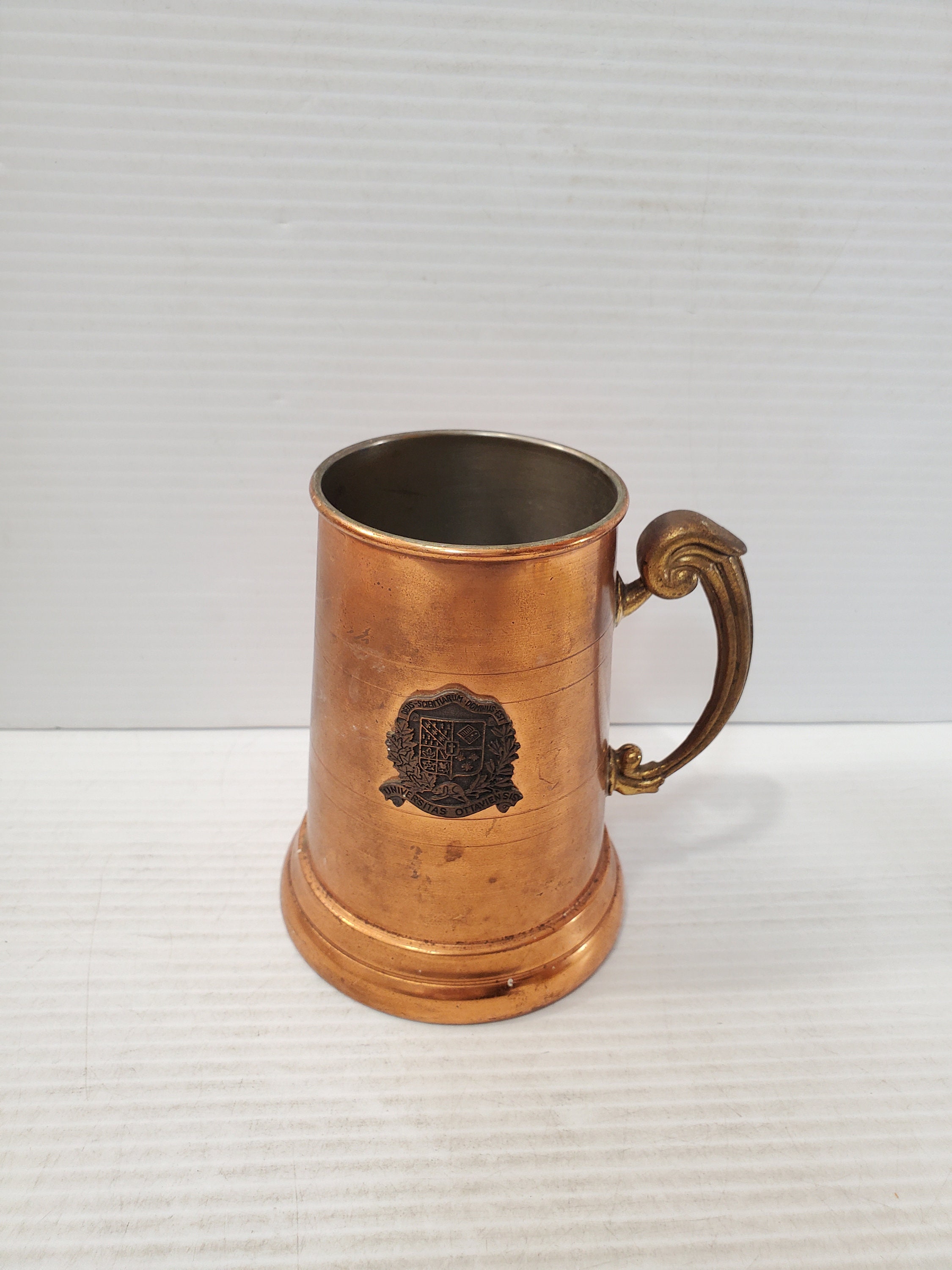 Handcrafted Pure Copper Beer Coffee Mug With Retro Weave Handle Thickened  Polishing 260 ml Breakfast Couples Gift Cup Drinkware