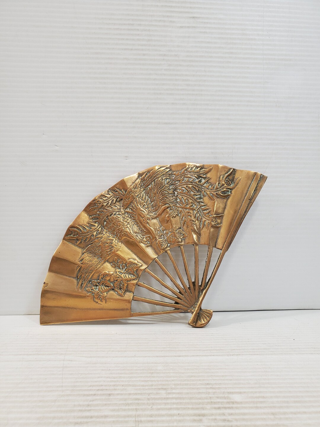 Vintage Brass Fan, Brass Dragon Fan, Wall Hanging Fan, Decorative Fan, Wall Hanging Decor, Heavy