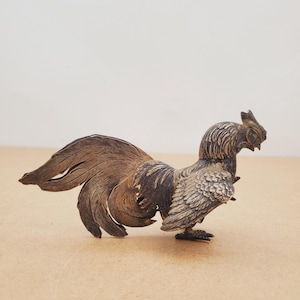 Mid century, antique French rooster fighting, brass rooster, old Brass rooster, antique rooster, antique rooster sculpture, rooster