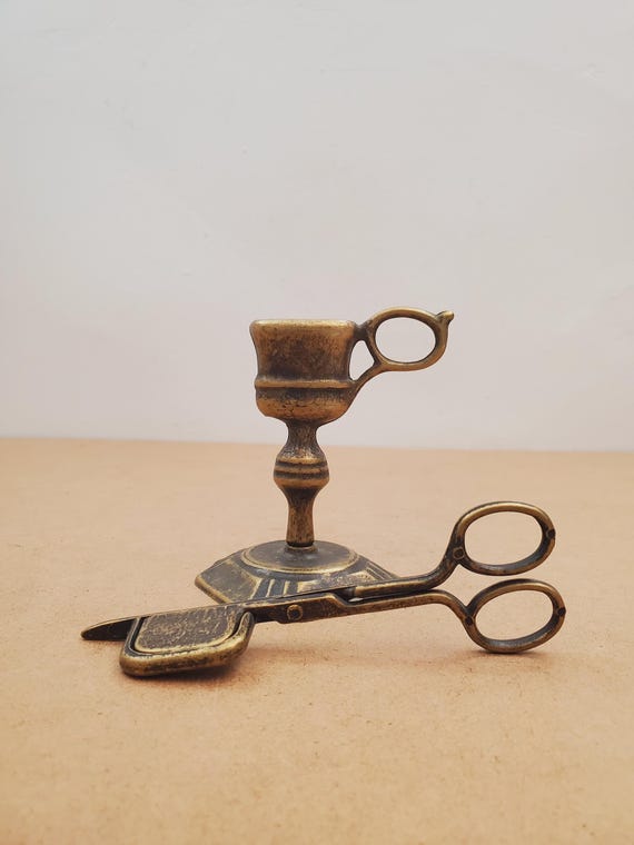 ヴィンテージ真鍮製スタンドキャンドルスナッファー シザースタイル 2