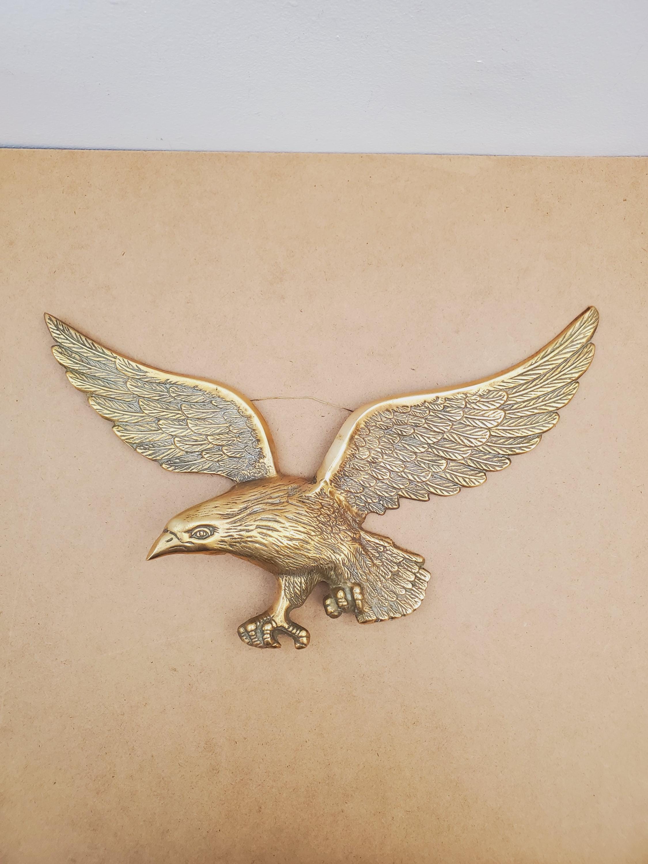 年代物 6.7kgの鷹さん(鷲さん)antique hawk or eagle Vintage KOREAN BRASS Eagle Hawk Wall Mount, Metal Bird, American