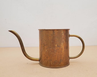 Regadera de latón vintage de Nijhof Zevenaar fabricada en Holanda - Regadera de latón F.T.D., maceta de 1986, regadera de latón de Holanda