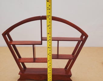 Stand Antique Wood Solid Display stand display wooden Antique 希少 Two Stand Display Layer Three 置物