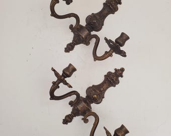 ヴィンテージ真鍮壁取り付け用燭台キャンドルホルダー真鍮壁取り付け用