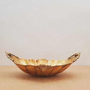 Lovely Mid-Century Oval Hammered Brass Pedestal Bowl/Planter, Planters, Decorative Bowl, Decorative Planters, Farmhouse Decor, Centerpiece,