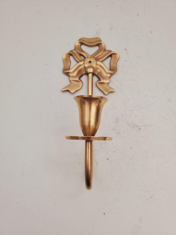 ヴィンテージ真鍮壁取り付け用燭台キャンドルホルダー真鍮壁