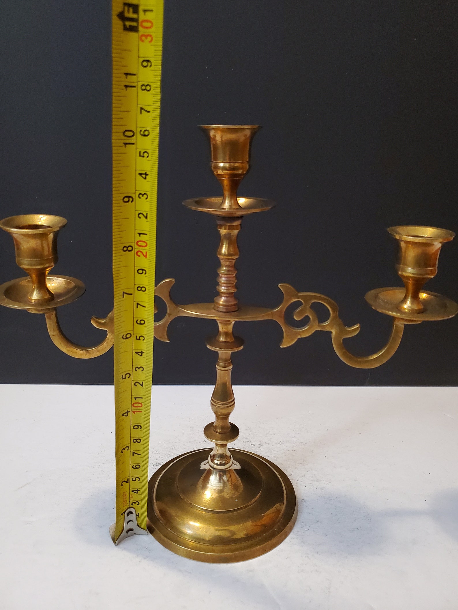 Baldwin Brass three branches candelabra candle holders solid Etsy