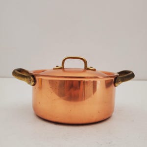 Handmade Copper Pot. Brass Handled Copper Pot- Special Gift