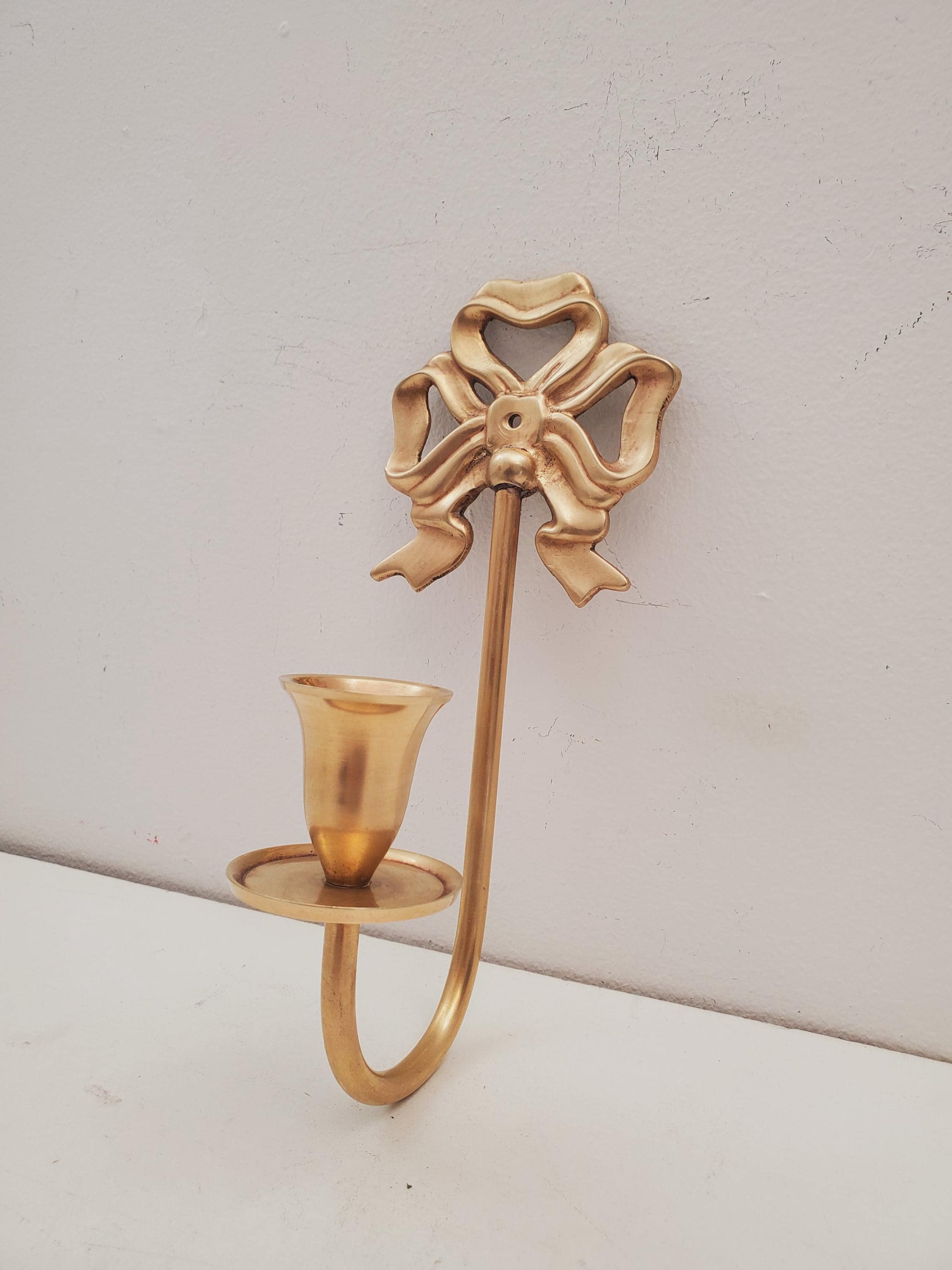 ヴィンテージ真鍮キャンドル壁取り付け用燭台 ヴィンテージ真鍮壁取り付け用燭台キャンドルホルダー真鍮壁