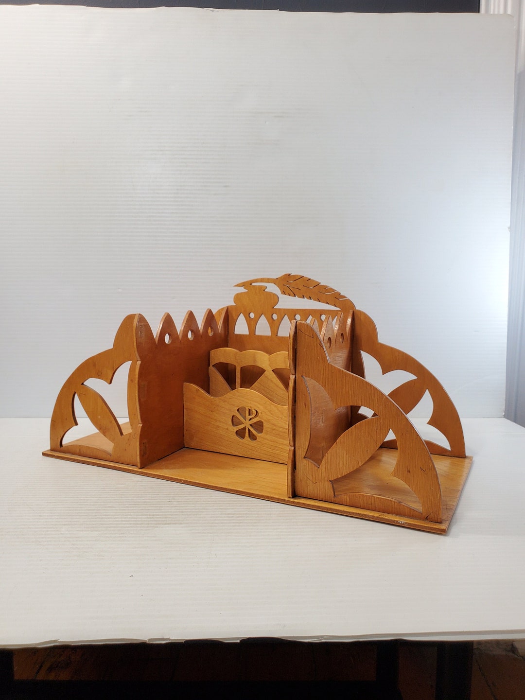 Vintage Desk Letter Organizer Desk Wooden Desk Organizer Vintage Retro