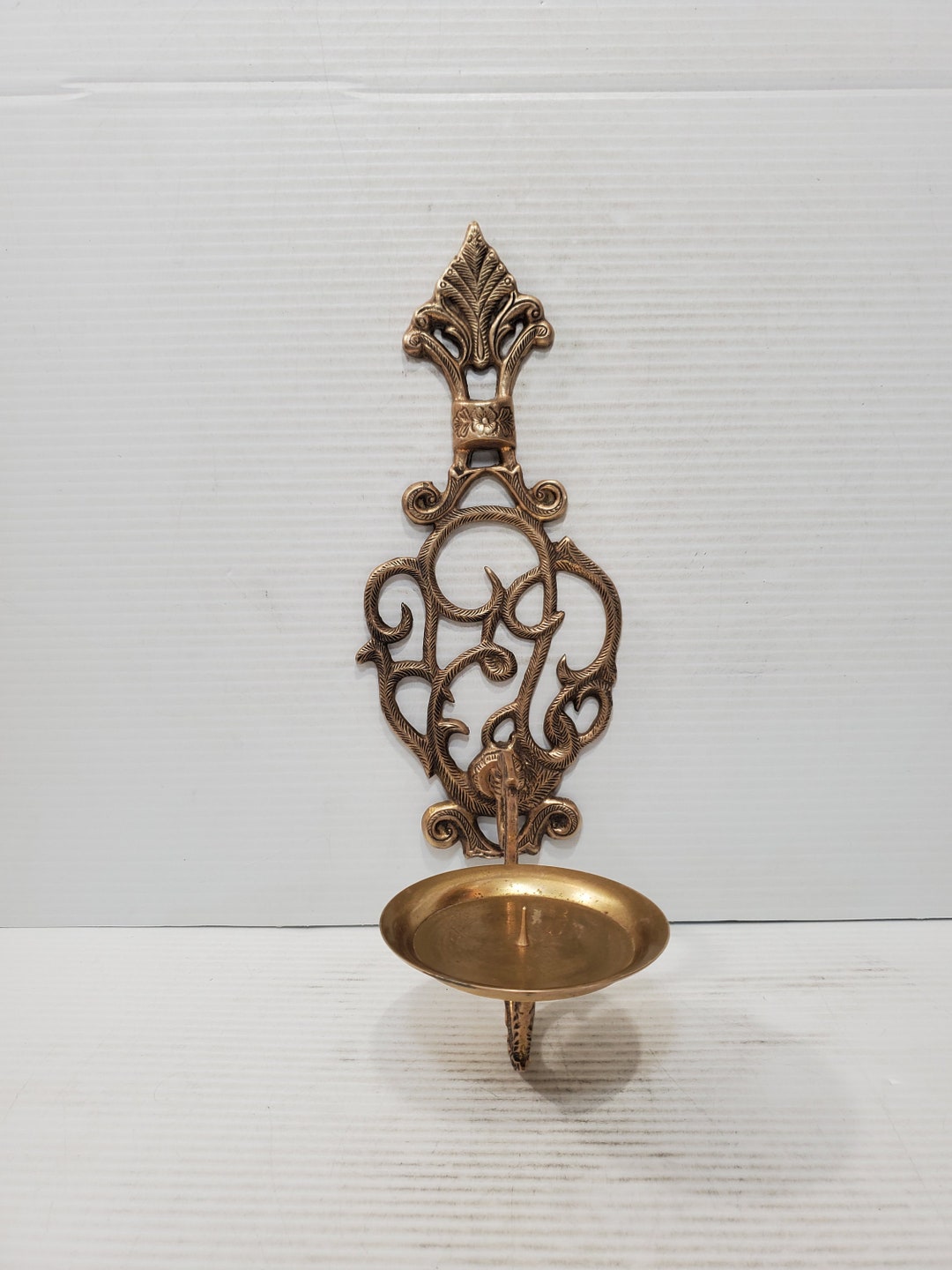 Vintage Brass Wall Sconce Candle Holder Brass Wall Sconces Candle