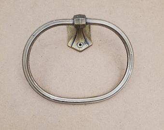 vintage Metal Towel Holder For Bathroom Wall , Engraved Towel Holder Ring, Towel Hanging, Kitchen Hand Towel Holder