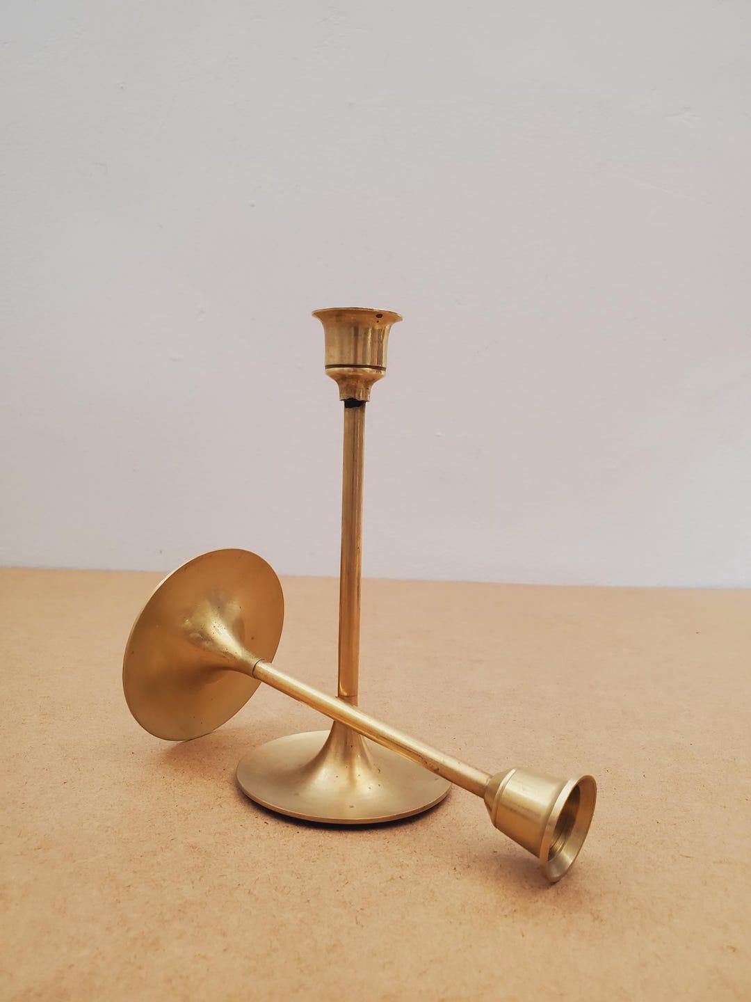 Vintage Brass Candlesticks -, Solid Brass Candle Holders, Sold Together ...