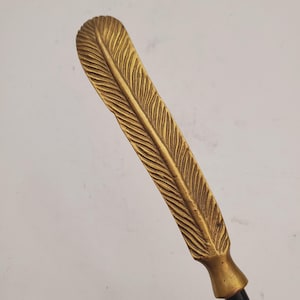 Boot Puller Brass Feather Handle. Boot Hook. Riding Boots. Cowboy Boots. Vintage.
