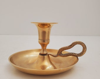真鍮と陶器のチェンバーススティック キャンドルホルダー アンティーク