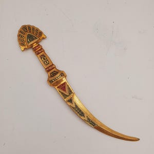 Abrecartas vintage de latón macizo, ligero, cortador de sobres, correo de metal, regalo para él, ella y oficina.
