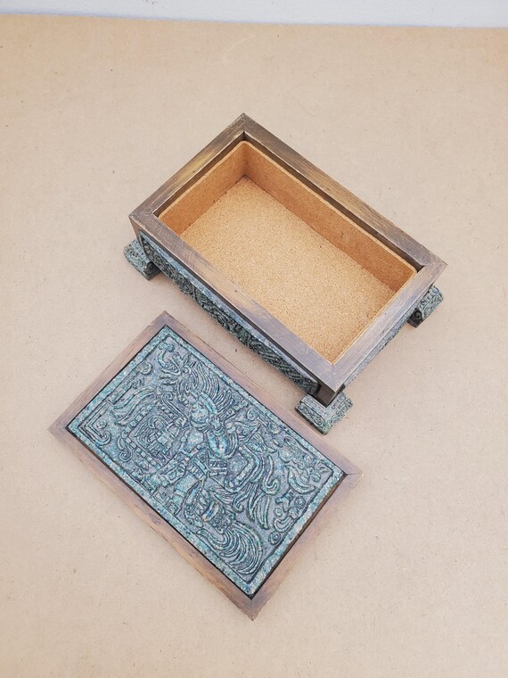 Azt Box Vintage Zarebski Original Mexican art jewelry box Azt… - Gem