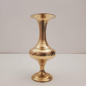 small Vintage Brass Vase - Boho / Eclectic Decor - Decorative Centerpiece Vase
