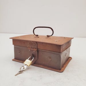 Antique Forged Storage Box - Eastern Hand Forged Metal Valuables, Stash Container - Home, Office, Storage, Display Decor