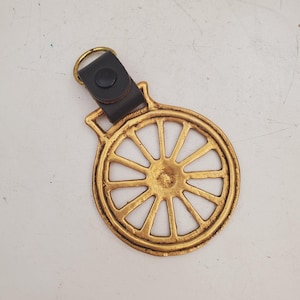 Antique Victorian HORSE BRASS Wagon Wheel Style Design Made in England - Antique English Horse Brass Ornament