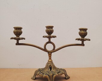 Vintage candelabra candle holders/ 3 arm candelabras/ candelabra perfect for wedding Vintage Brass Candle Holder - Table Display