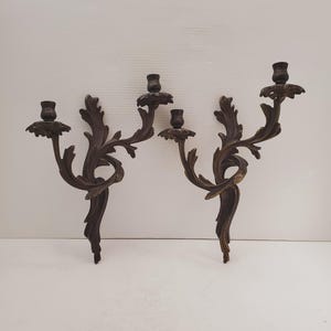 vintage Brass Wall Sconce Candle holder brass wall sconces candle sconces decorative candle sconce ornate wall decor set of tow